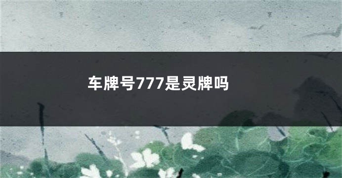 车牌号777是灵牌吗