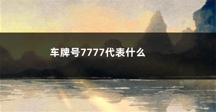 车牌号7777代表什么