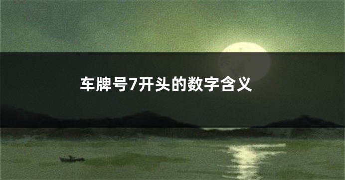 车牌号7开头的数字含义