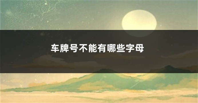 车牌号不能有哪些字母