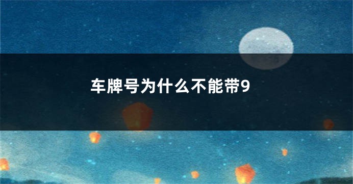 车牌号为什么不能带9