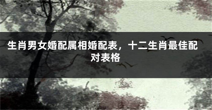 生肖男女婚配属相婚配表，十二生肖最佳配对表格