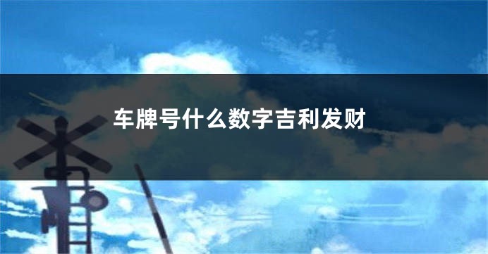 车牌号什么数字吉利发财