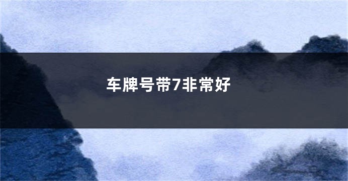 车牌号带7非常好