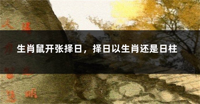 生肖鼠开张择日，择日以生肖还是日柱