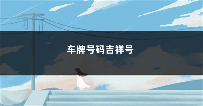 车牌号码吉祥号