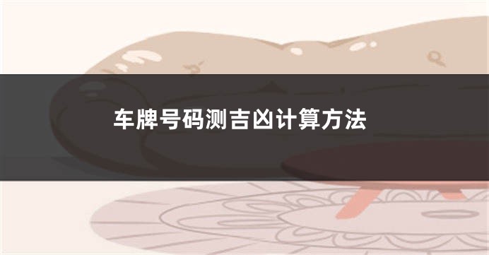 车牌号码测吉凶计算方法