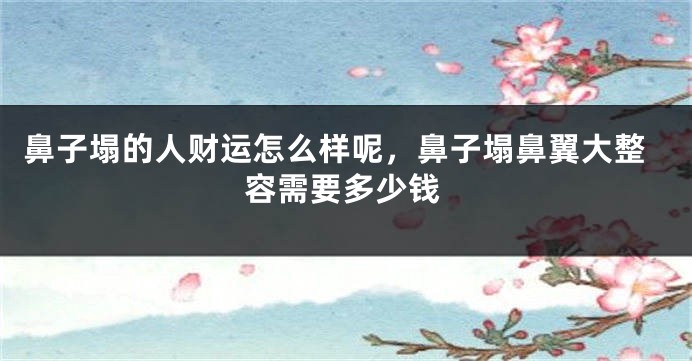 鼻子塌的人财运怎么样呢，鼻子塌鼻翼大整容需要多少钱