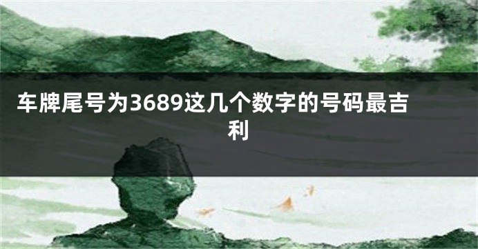 车牌尾号为3689这几个数字的号码最吉利