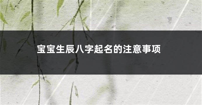 宝宝生辰八字起名的注意事项