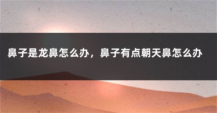 鼻子是龙鼻怎么办，鼻子有点朝天鼻怎么办
