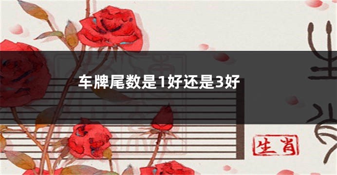 车牌尾数是1好还是3好