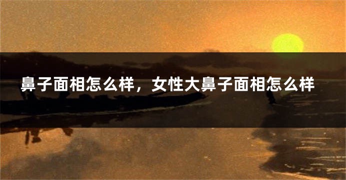 鼻子面相怎么样,女性大鼻子面相怎么样