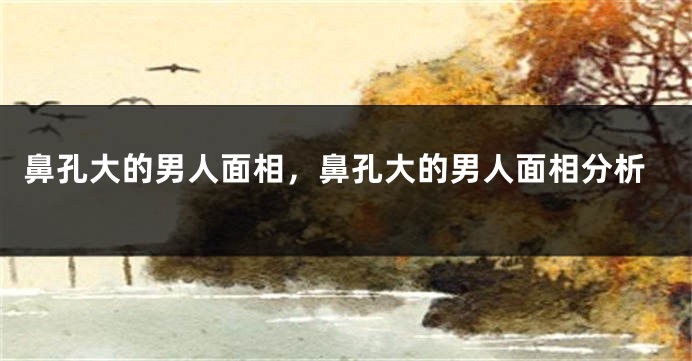 鼻孔大的男人面相，鼻孔大的男人面相分析