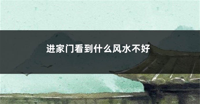 进家门看到什么风水不好