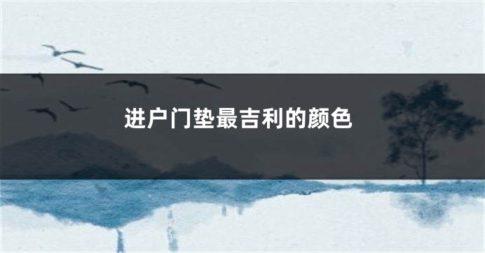 进户门垫最吉利的颜色