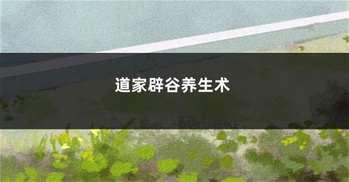 道家辟谷养生术