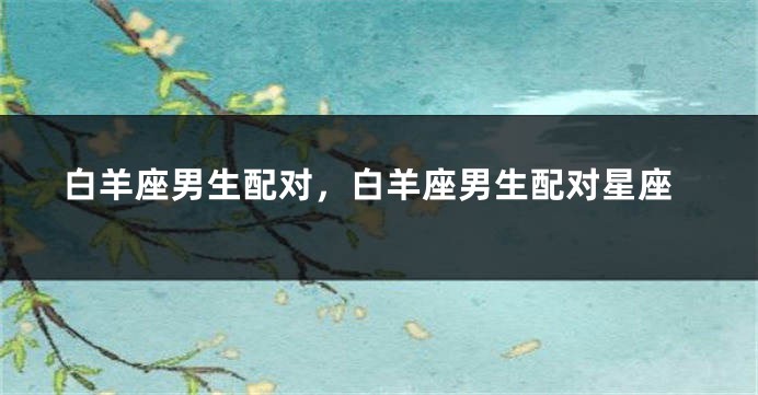 白羊座男生配对，白羊座男生配对星座
