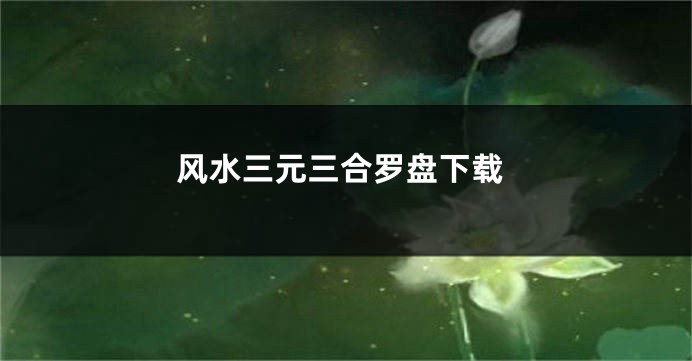 风水三元三合罗盘下载