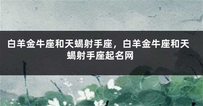 白羊金牛座和天蝎射手座，白羊金牛座和天蝎射手座起名网