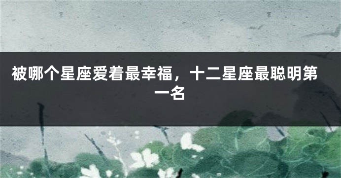 被哪个星座爱着最幸福，十二星座最聪明第一名