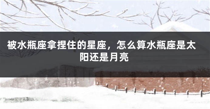 被水瓶座拿捏住的星座，怎么算水瓶座是太阳还是月亮