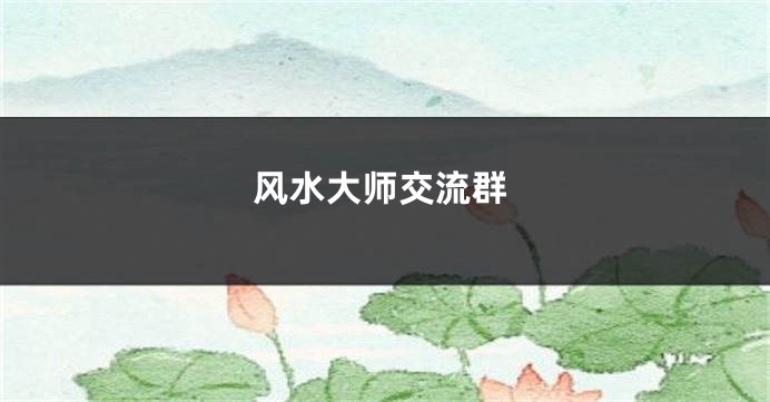 风水大师交流群