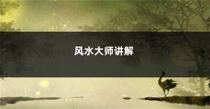 风水大师讲解
