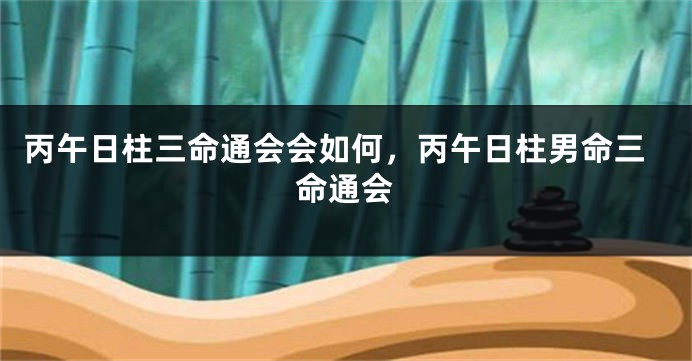 丙午日柱三命通会会如何,丙午日柱男命三命通会