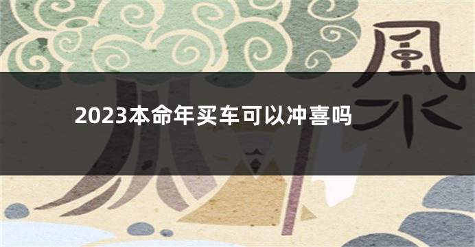2023本命年买车可以冲喜吗