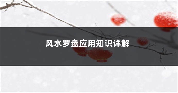 风水罗盘应用知识详解