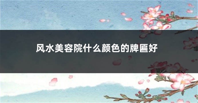 风水美容院什么颜色的牌匾好