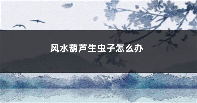 风水葫芦生虫子怎么办