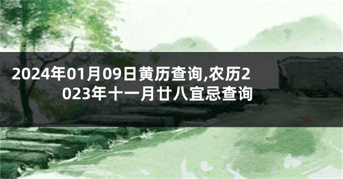 2024年01月09日黄历查询,农历2023年十一月廿八宜忌查询