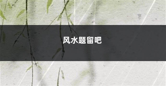 风水题留吧