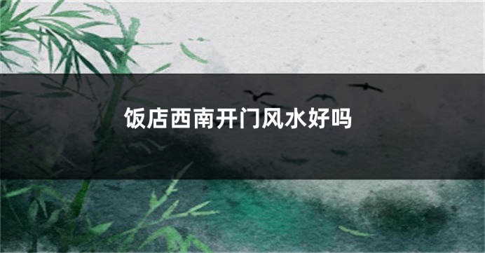 饭店西南开门风水好吗