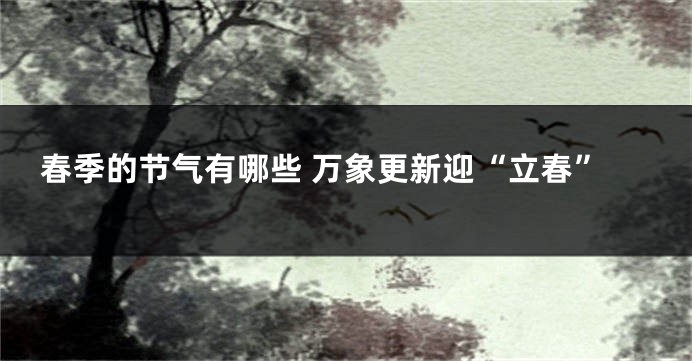 春季的节气有哪些 万象更新迎“立春”