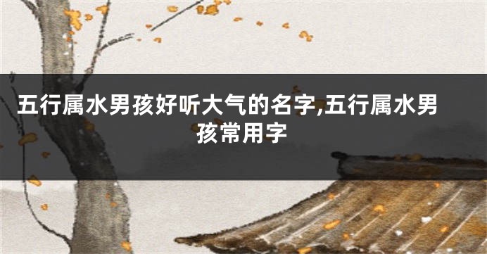五行属水男孩好听大气的名字,五行属水男孩常用字