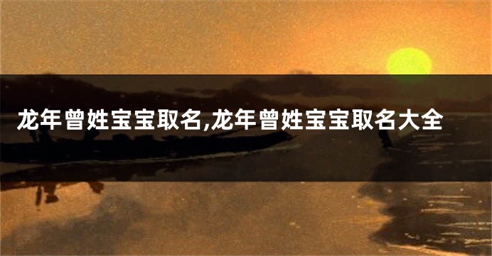 龙年曾姓宝宝取名,龙年曾姓宝宝取名大全