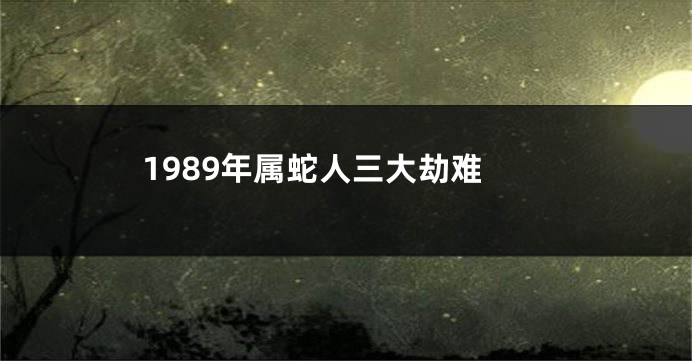 1989年属蛇人三大劫难