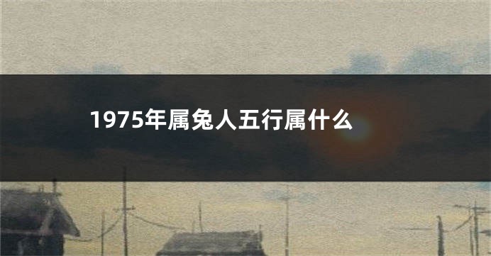 1975年属兔人五行属什么
