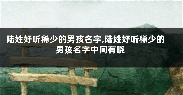 陆姓好听稀少的男孩名字,陆姓好听稀少的男孩名字中间有晓