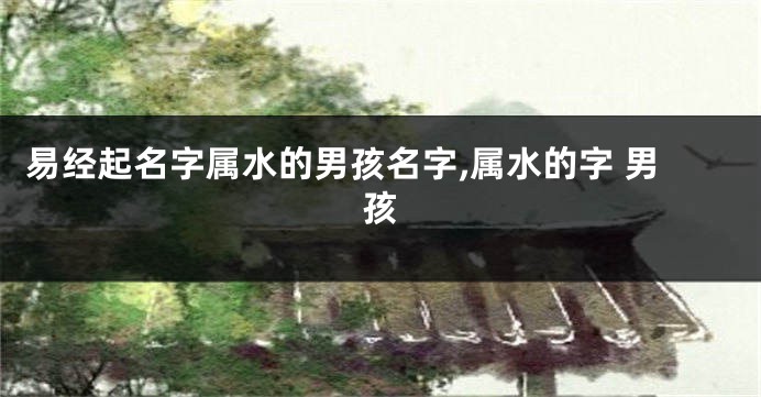 易经起名字属水的男孩名字,属水的字 男孩
