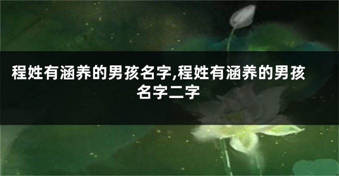 程姓有涵养的男孩名字,程姓有涵养的男孩名字二字