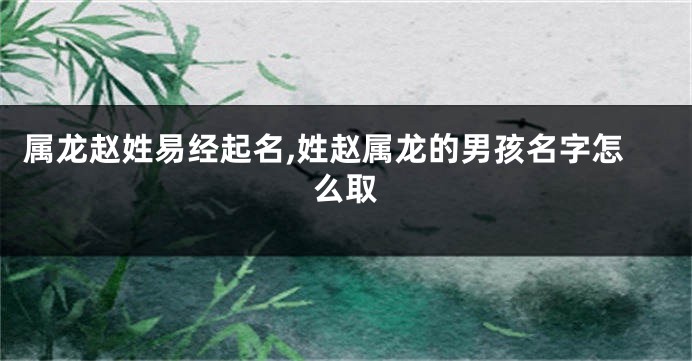 属龙赵姓易经起名,姓赵属龙的男孩名字怎么取