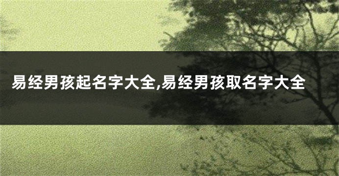 易经男孩起名字大全,易经男孩取名字大全