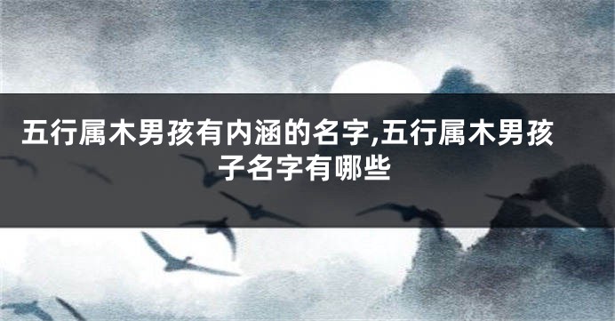 五行属木男孩有内涵的名字,五行属木男孩子名字有哪些