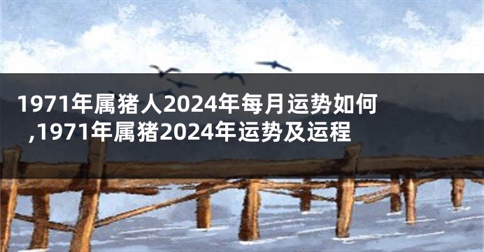 1971年属猪人2024年每月运势如何,1971年属猪2024年运势及运程