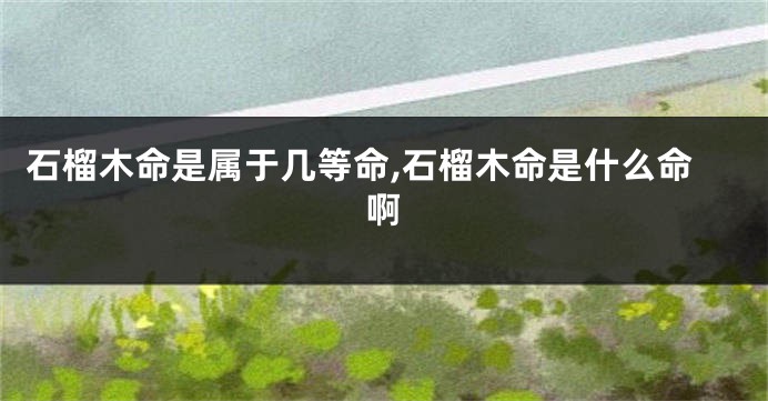 石榴木命是属于几等命,石榴木命是什么命啊
