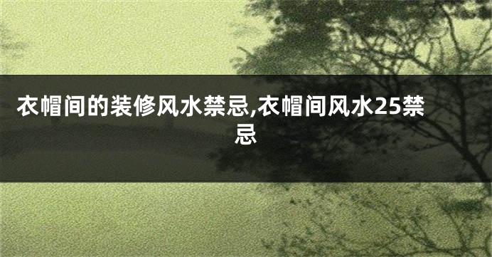 衣帽间的装修风水禁忌,衣帽间风水25禁忌